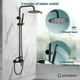 thumbnail image 3 of gotonovo Matte Black Outdoor Shower Fixture SUS304 System Combo Set Rainfall Single Handle High Pressure Hand Spray Wall Mount 2 Dual Function, 3 of 10