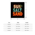 thumbnail image 3 of Durable Soft & Warm Flannel Blanket - Cozy Tropical Design with ' SUN SALT SAND ' & Stars Perfect for Sofa Travel Bed Chair, 3 of 5