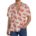 thumbnail image 7 of Lsque Crab Lobster 1 print Men's Cuban Collar Short Sleeve Shirt Summer Beachwear Casual Button Down Fashionable Vacation Leisure Shirt-4X-Large, 7 of 7