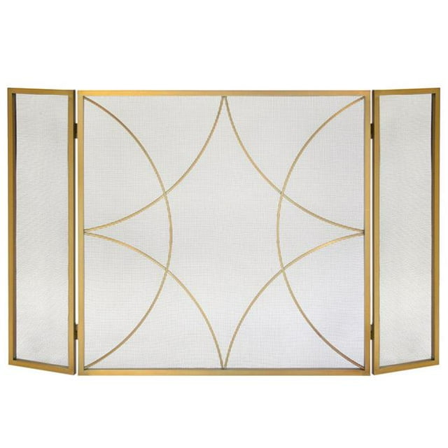 3 Panel Forged Diamond Screen - Burnished Brass