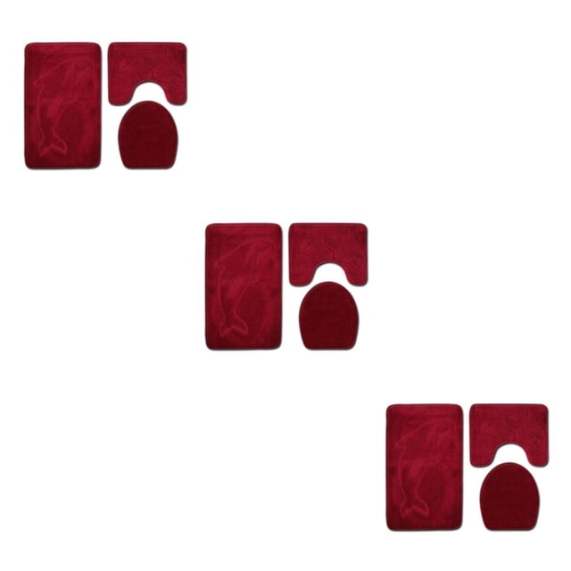 Ruiboury 3piece Non-Slip Bathroom Mat Set Easy To Clean Comfortable And Eco-friendly Non-Slip Chenille Bath Rug Polyester PJ210922-A012 3Set