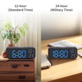 thumbnail image 5 of REGALWOVEN Small Dual Alarm Clock for Bedroom, Dimmable, DST, Snooze,12/24H, Alarms with Indoor Temperature, Decorate for Bedroom 6.7 x 2.4 x 1.2 inch White Green, 5 of 6