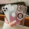 thumbnail image 4 of Feishell for iPhone 15 Pro Case with Magnetic Ring Stand [Compatible with MagSafe] Luxury Glitter Bling Sparkle Four Corner Shockproof Cover for Women Girls For iPhone 15 Pro, Pink, 4 of 13