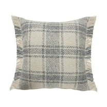 Woven Paths Charles Casual Cabin Fringed Throw Pillow, Plaid, 20" x 20"