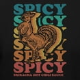 thumbnail image 2 of Teelocity Men's Sriracha Spicy Spicy Color Repeat Hot Chili Sauce Label Black Relaxed Fit Short Sleeve Graphic T-Shirt, 2 of 3