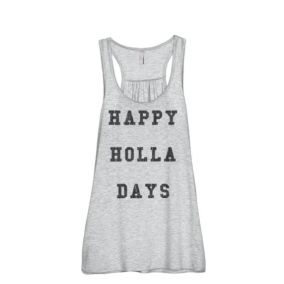 Thread Tank Happy Holla Days Women's Sleeveless Flowy Racerback Tank Top Sport Grey Large