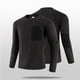 thumbnail image 5 of Blusas y camisas de manga larga con cuello redondo para hombre, estilo casual, a la moda, de color liso, para correr, fitness, con cremallera elástica alta, bolsillo, manga larga, cuello redondo, para, 5 of 7