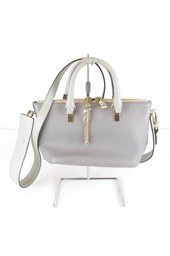 Pre-Owned Chlo Chloe handbag, leather, gray, women's.