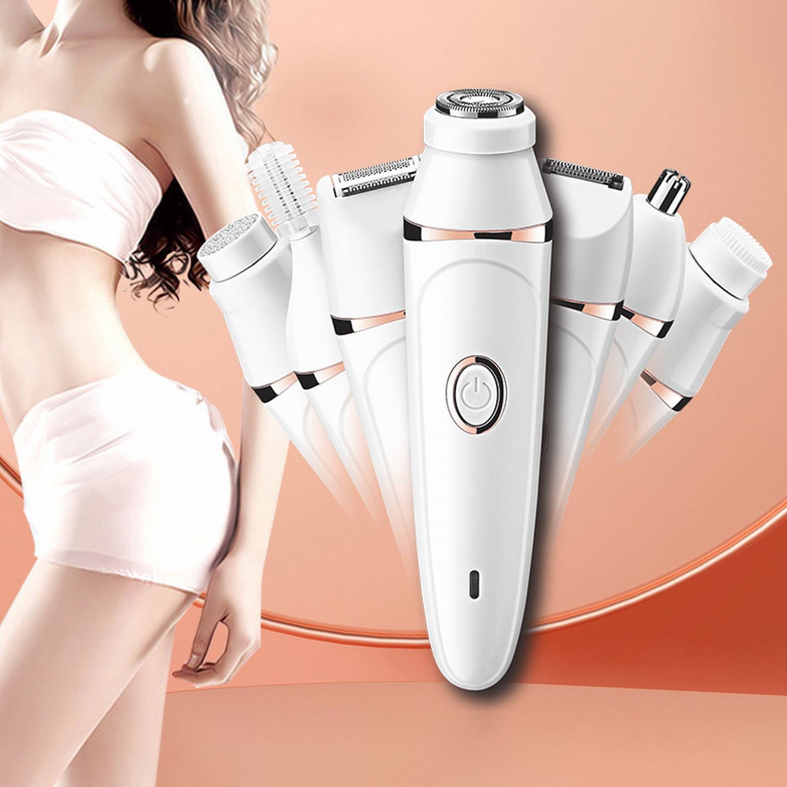 7 In 1 Multifunctional Cordless Face Shaver Set Wet Dry Lady Hair Remover Facial Body Exfoliation USB Rechargeable For Eyebrow Arm Leg