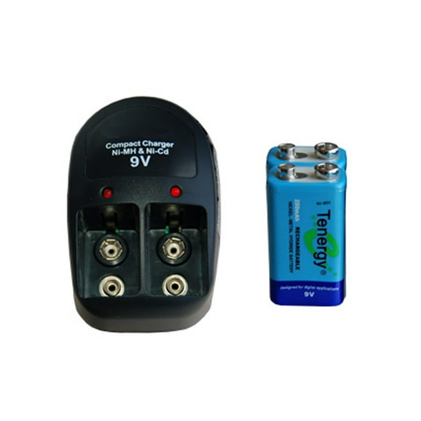 V-228 Deux Baie 9 Volts Chargeur + 2-Pack 9 Volts Tenergy Batteries NiMH (250 mAh)