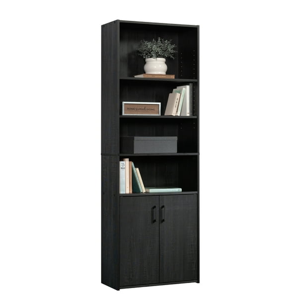 PH ESSENCE 5本セット Mainstays Traditional 5 Shelf Bookcase with Doors, Black Finish