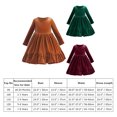 thumbnail image 4 of IBTOM CASTLE Toddler Kids Girls Velvet Dress Ruffle Long Sleeve Christmas Party Wedding Evening Birthday Holiday Pageant Dresses Fall Winter Clothes 18-24 Months Coffee, 4 of 8