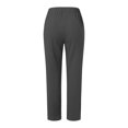thumbnail image 4 of SELONE Plus Size Activewear Pants Women Gray Lounge Pants with Pockets Cotton Linen Elastic Waist Cropped Trouser Loose Casual Long Beach Pants Solid Straight S Tall Breathable Summer Clothes, 4 of 6