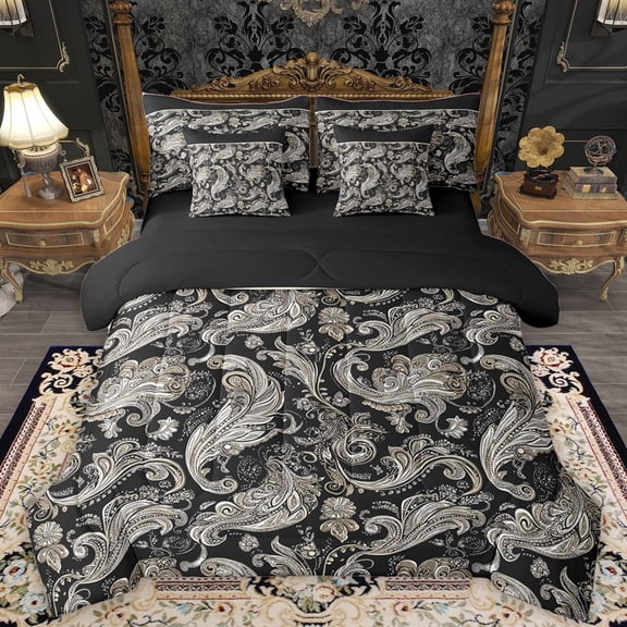 Homewish Boho Paisley 7-Piece Twin Bedding Set - Bohemian Exotic