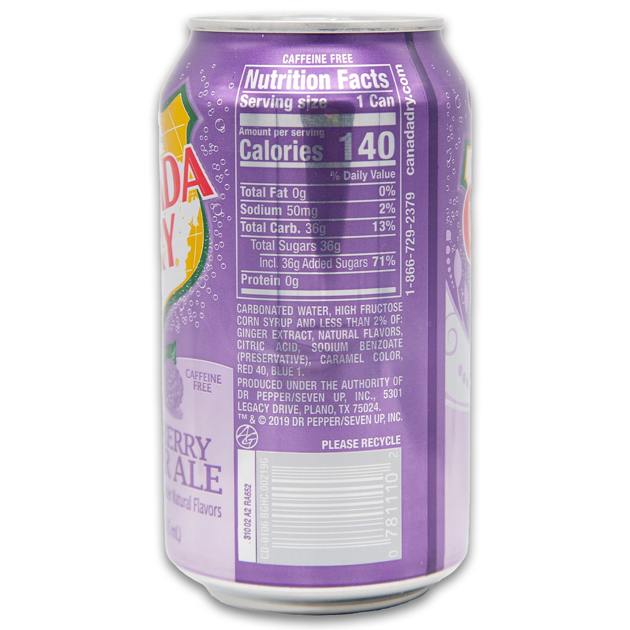 Canada Dry Blackberry Ginger Ale Soda Pop, 12.0 oz, 18 Pack Cans