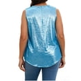 thumbnail image 4 of ClodeEU Womens Summer Sleeveless Tank Tops ,Loose Fit Square Neck Pleated Shirts Basic Casual Trendy Clothes Sky Blue,Womens Plus XXXXL, 4 of 5