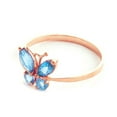 thumbnail image 2 of Galaxy Gold High Polished 14k Solid Rose Gold 0.6 ctw Blue Natural Topaz Butterfly Ring - Size 6.5, 2 of 5