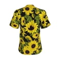thumbnail image 3 of Uemuo Sunflowers In Vintage Printed Women's Classic V-Neck T-Shirt - Soft, Breathable, Moisture-Wicking, Perfect for Casual, Office, Travel, and Everyday Wear-Medium, 3 of 5