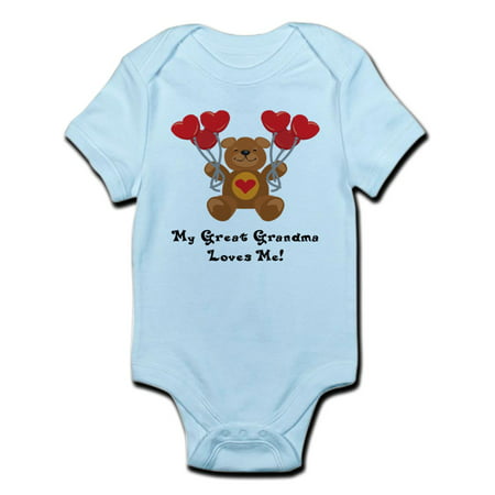 CafePress - My Great Grandma Loves Me! Infant Bodysuit - Baby Light