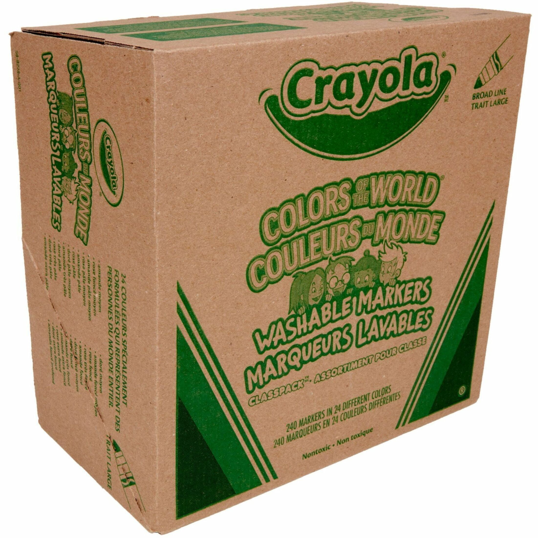 Crayola Colors of the World Washable Markers Classpack, 240 Markers