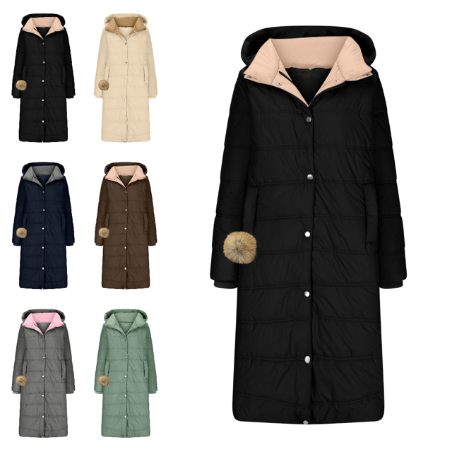LOVZFMLL Manteaux d'Hiver pour Femmes Mode Femme Manteau Long et Épaissi de Longueur Moyenne à Capuche en Duvet