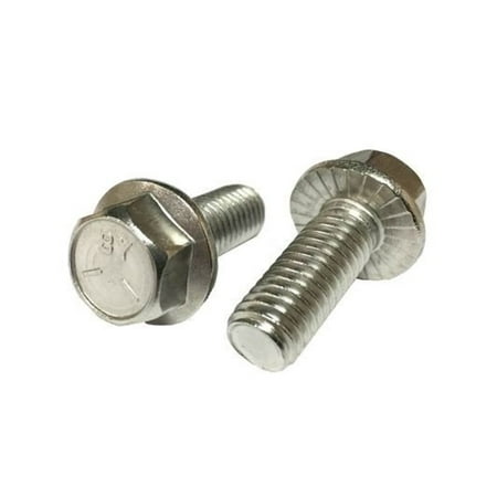 

(18) 1/4-20x1 Stainless Steel Hex Serrated Flange Screws Flange Bolts 304