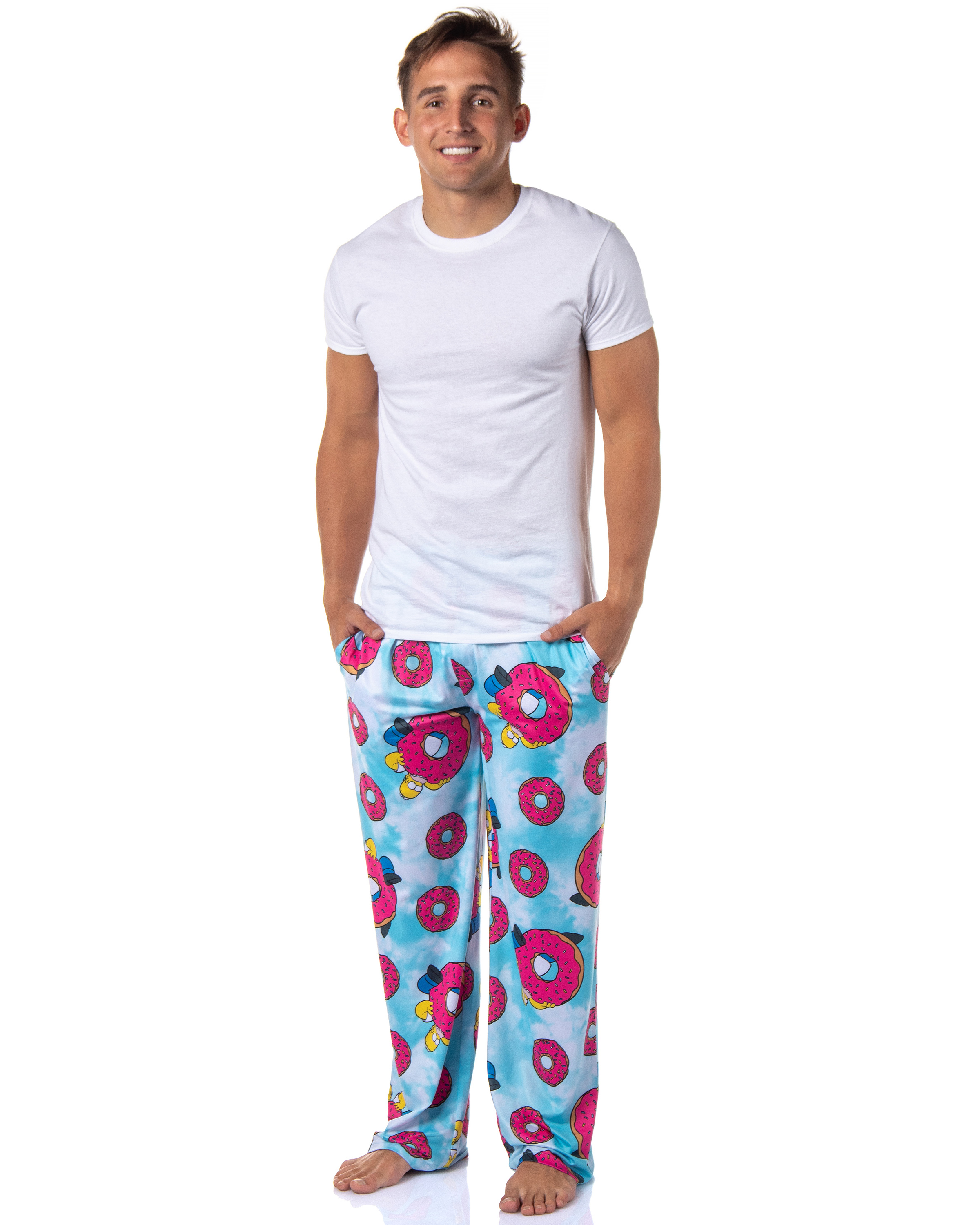 The Simpsons Homer Simpson Tie Dye Sprinkles Donuts Adult Lounge Pajama ...