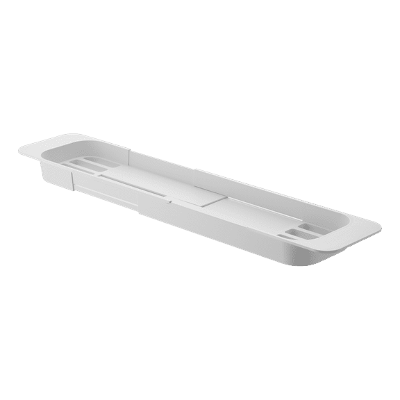 Yamazaki Home Expandable Bathtub Caddy, ABS Plastic, Holds 6.6 lbs, Expandable White