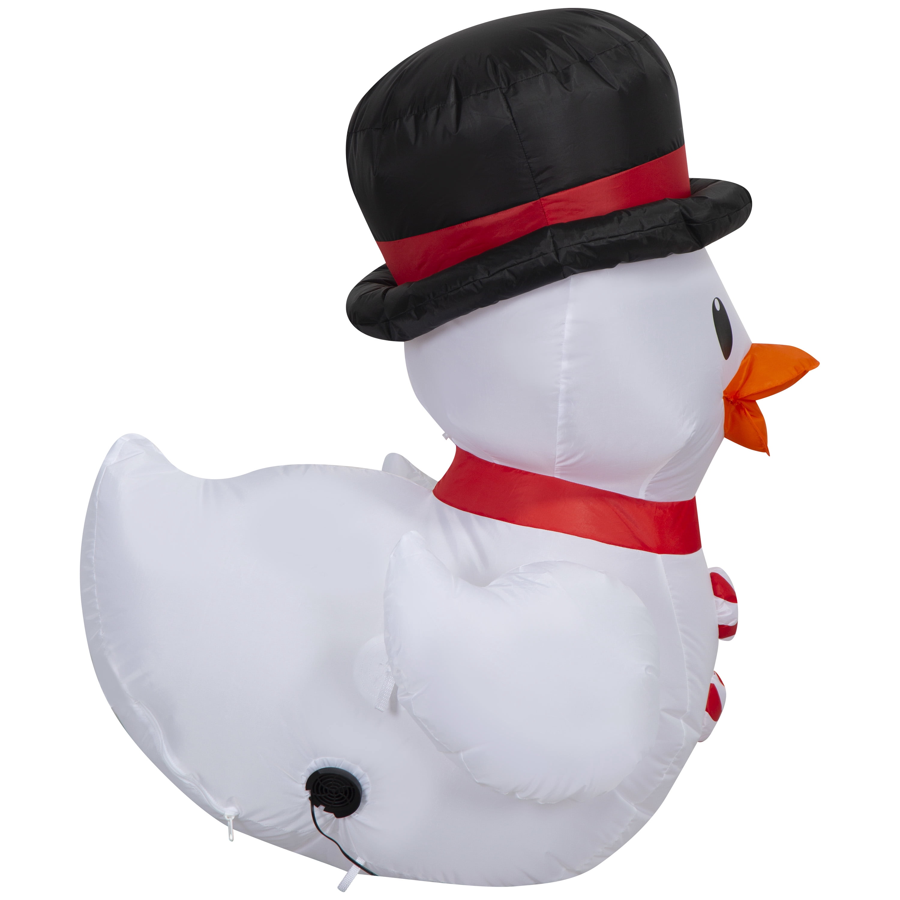 3.2 ft Snowman Rubber Ducky in Top Hat Christmas Airblown Yard Inflatable, White, by Holiday Time