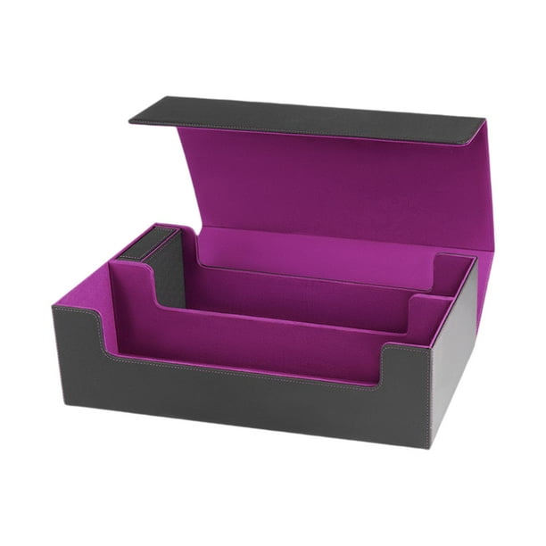 Caja para baraja de cartas coleccionables, resistente, estándar, premium, contenedor para naipes negro morado