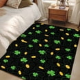 thumbnail image 4 of Area Rugs for Living Room 4x6 Ft, St. Patrick's Day Non Slip Area Rugs for Kitchen Bedroom Entryway, Green Shamrock Gold Coin Minimalist Black Washable Carpet Runner Rug Floor Mats for Bedroom, 4 of 8