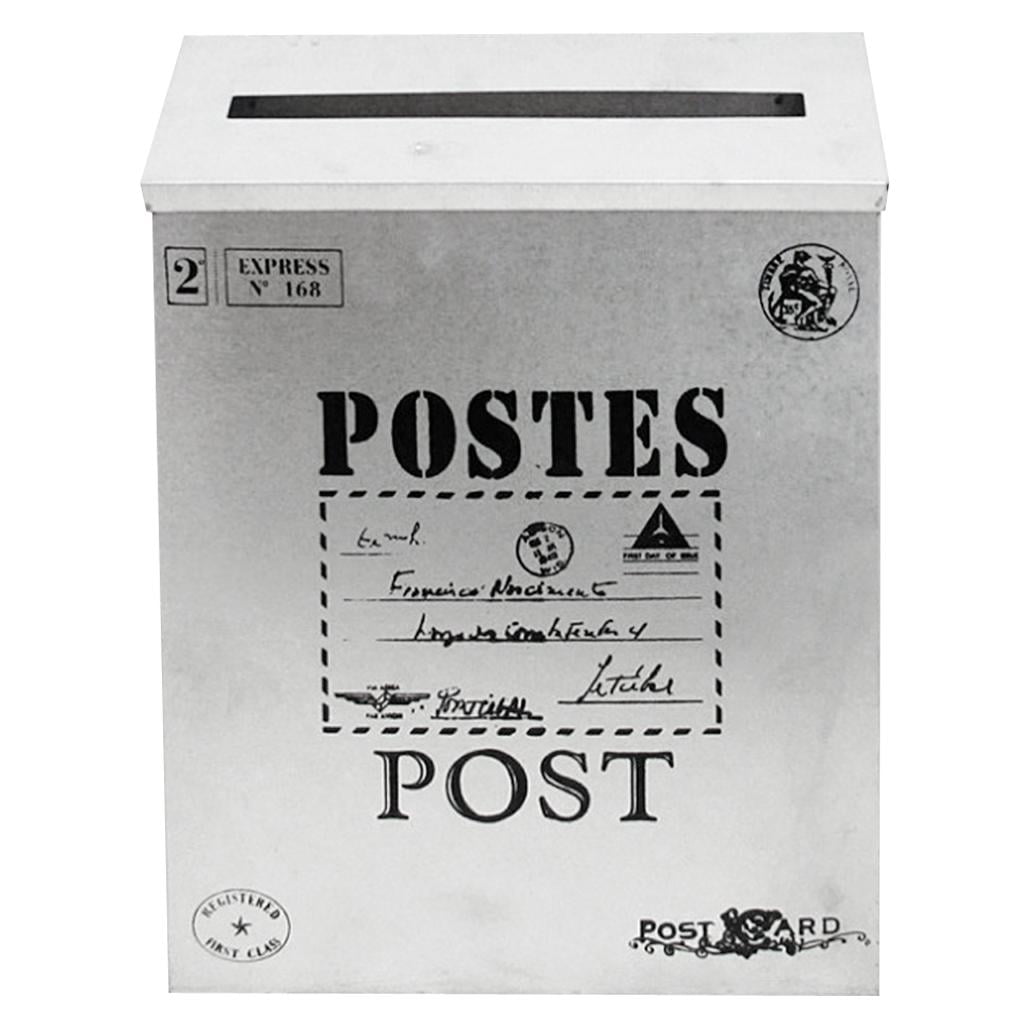 Vintage Post Box Mailbox Wall Mounted Secure Mail White-1