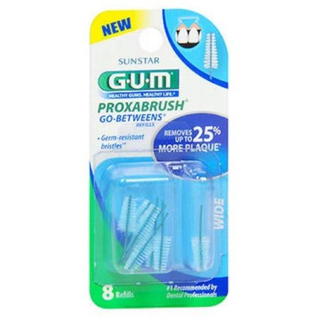 Head Refill Brace Care - Go-Betweens Proxabrush Refills Wide - 8 ct, Pack of 3, Removes plaque and cleans between braces, bridges, implants, crowns and wider tooth spaces. By Gum