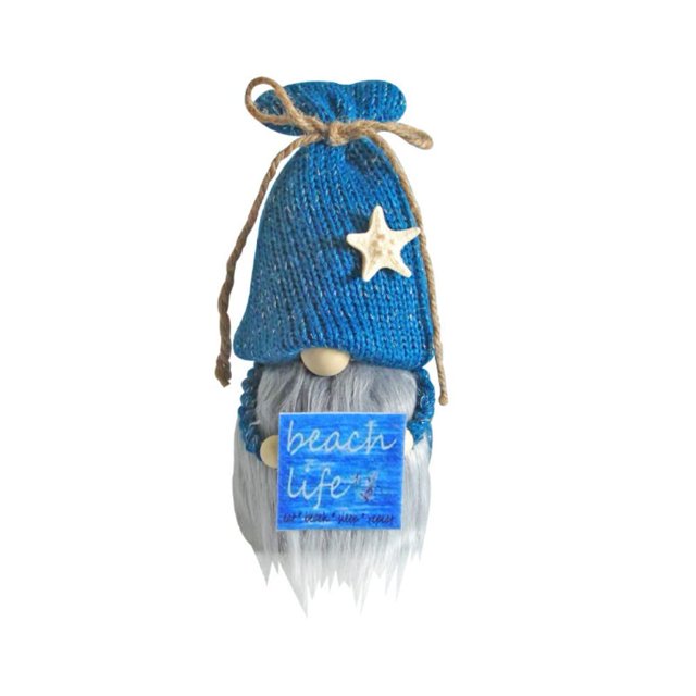 Decoración azul, elfo de peluche sueco hecho a mano con divertidos y cálidos refranes, decoración de fiesta en la vida en la playa, los mejores regalos para el hogar de verano