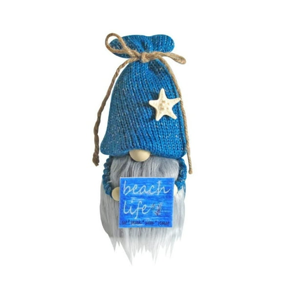 Decoración azul, elfo de peluche sueco hecho a mano con divertidos y cálidos refranes, decoración de fiesta en la vida en la playa, los mejores regalos para el hogar de verano