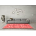 thumbnail image 3 of Ahgly Company Machine Washable Indoor Round Abstract Red Modern Area Rugs, 5' Round, 3 of 4
