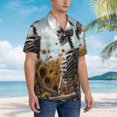 thumbnail image 5 of Daiia Sunflower Butterfly Skull Hawaiian Shirt for Men Gentle Cotton Regular Short Sleeve Casual-XX-Large, 5 of 9