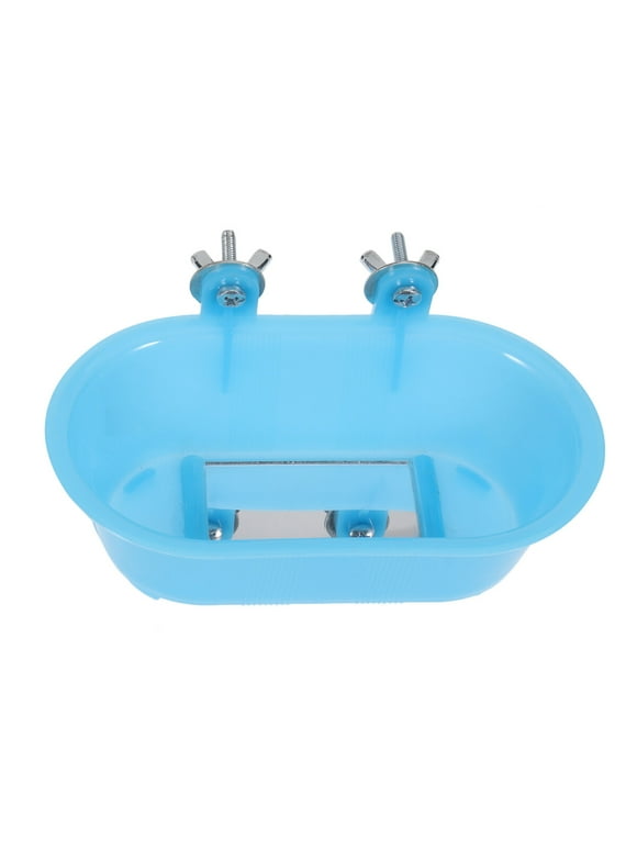 Bathing Tub Toy Parrot Shower Pool Bird Bath Tub Cleaning Tool with Bottom Mirror