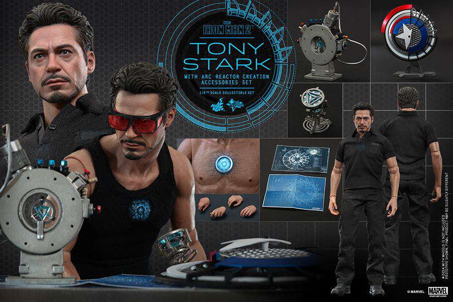 Tony Stark with Arc Reactor Creation Accessories Set Collectible Figure