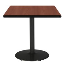KFI Studios Mode 3' Square Dining Table, Mahogany, Black Base