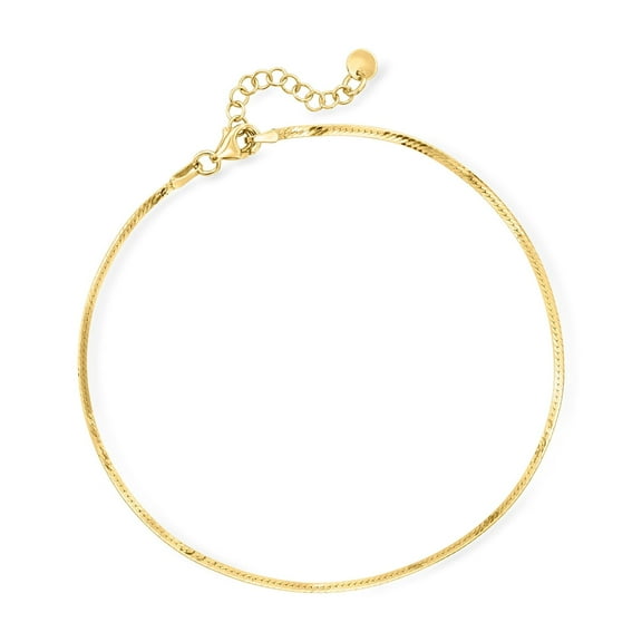 Pure Collection by Ross-Simons Italian 1.6mm 18kt Gold Vermeil Herringbone Anklet, Women's, Adult