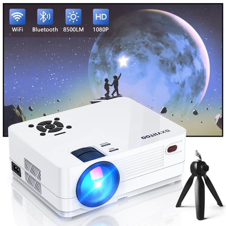 Mini Projector for iPhone, 2023 Upgraded 1080P HD Projector, 8000L Portable Projector with Tripod and Carry Bag, Movie Projector Compatible with Android/iOS/Windows/TV Stick/HDMI/USB