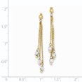 thumbnail image 2 of 14k Yellow and White Gold Two-tone Cable Chain Faceted Bead Earrings Length 43mm, 2 of 2