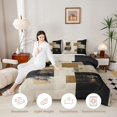 thumbnail image 4 of Castle Fairy Abstract Geometric King Size Comforter Sets 3pcs,Mid Century Vintage Watercolor Comforters King Size,Charcoal Beige,Reversible,1 Comforter and 2 Pillowcases, 4 of 6