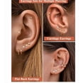 thumbnail image 2 of Aretes pequeños hipoalergénicos con poste y broche plano para mujeres y hombres, chapados en oro Xtellar dorado, 2 of 4