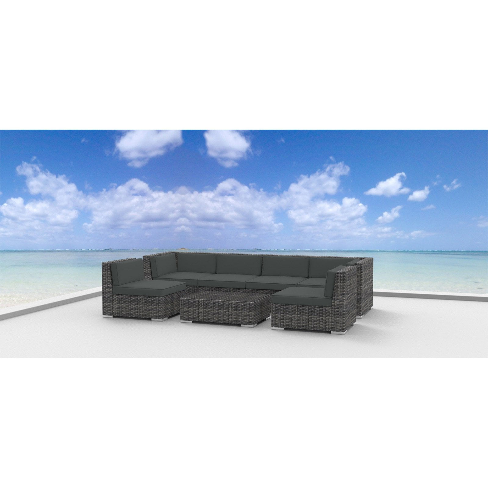 Urban Furnishing Oahu 7 Piece Outdoor Wicker Patio Furniture Set