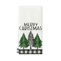Uuowzo Kitchen Dishes Towels Merry Christmas 19 X 16 Inch Winter Drying Cloth Tea Towels for Cooking and Baking Christmas Decorations, A