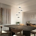 thumbnail image 2 of Artika Oracle 22-Watt 5 Light Chrome Modern Integrated LED Pendant Light Fixture for Dining Room or Kitchen, 2 of 8