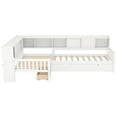 thumbnail image 5 of Newest L-Shaped Space-Saving Twin Size Platform Bed with Trundle and Drawers, Modern Solid Wood Storage Bed, White, 5 of 18