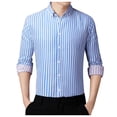thumbnail image 1 of Cathalem Chemise Décontractée Homme Manches Longues Col Officier Plage Été, Bleu Clair m, 1 of 5